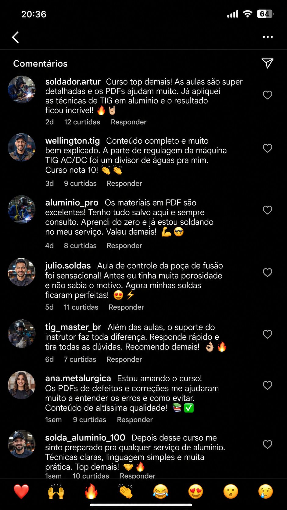 Depoimentos reais de alunos do curso de solda de alumínio