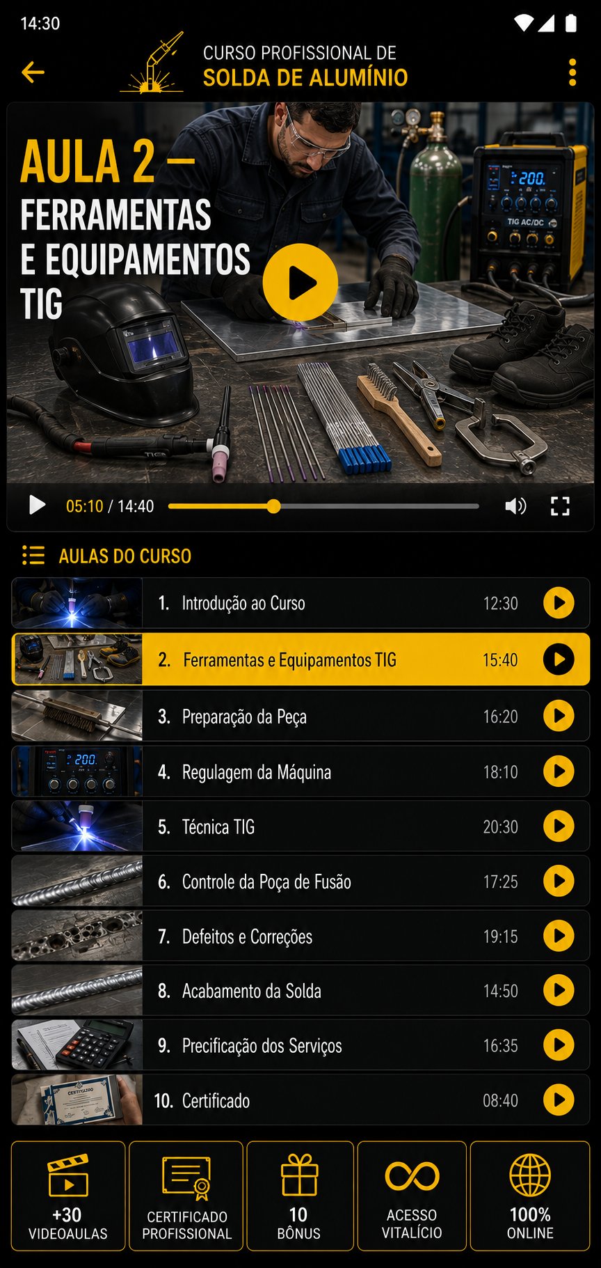 Aula 2 — Ferramentas e equipamentos TIG